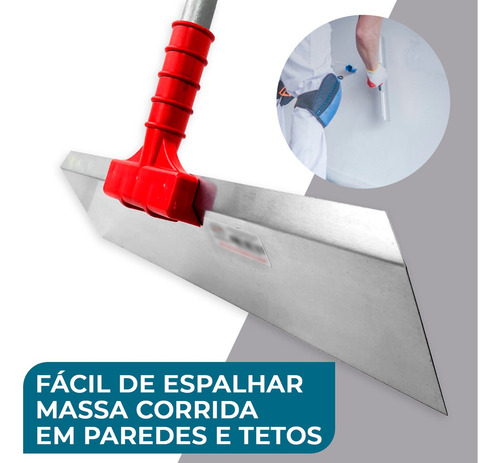 Desempenadeira Rodo Lisa + Dentada De Aço Para Massa Corrida