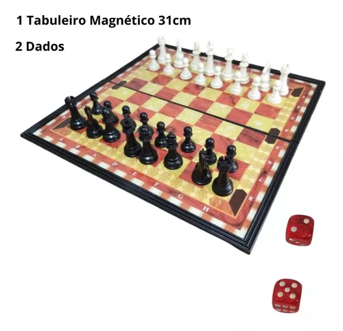 Tabuleiro De Xadrez Magnético Dobrável Portátil Grande 33x33