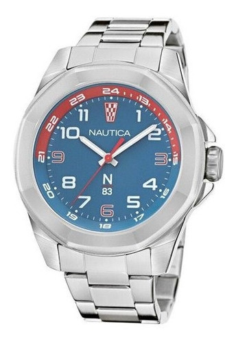 Reloj Nautica Tortuga Bay Modelo: Naptbs206 Color de la correa Plata Color del fondo Azul