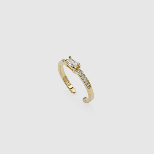 Anillo Monarchy Cristal Ajustable Oro Laminado 18k