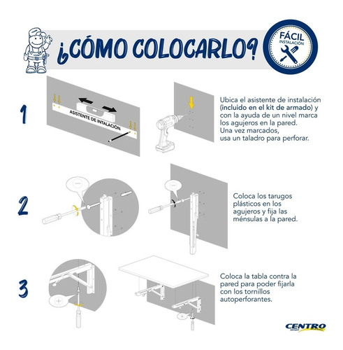 Imagen 6 de 10 de Escritorio Venecia Plegable 90cm Blanco Centro Estant - Mm