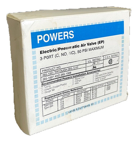 New Landis & Gyr Powers 265-1001 / 2651001 Electric/pneu Qtt