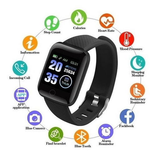 Smartwatch D13 Smart Watch Negro Deporte
