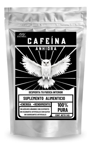 Cafeína Anhidra Premium 100% Pura 1 Kilo Sabor Natural Sabor Sin Sabor