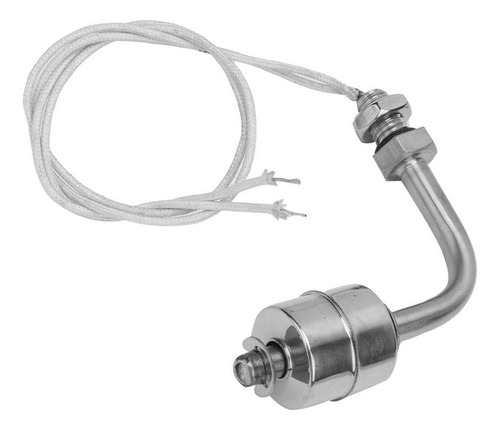 Sensor Nivel Agua Curvo Flotante Simple 78mm Acero Inox