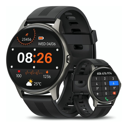 Smartwatch Fitpolo LW51 caja negra, Reloj inteligente pantalla tactil bluetooth para hombre