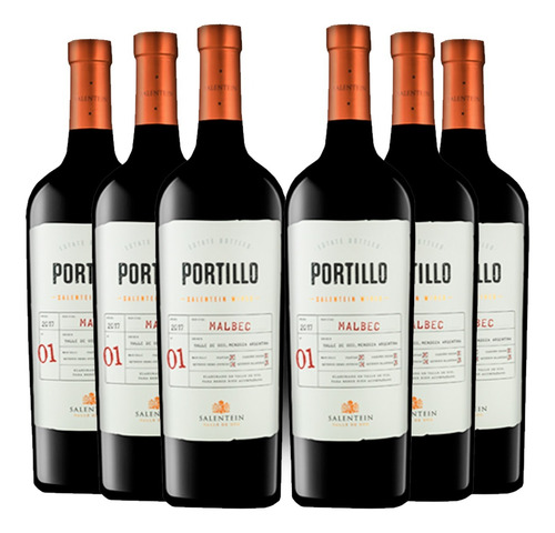 Vino Portillo Malbec X6 Unid 750ml 