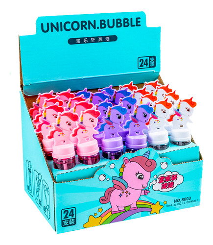 Burbujas Burbujeros Unicornio Para Niñas 100 Ml 24 Piezas Color Mixto Al Azar