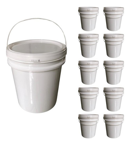 Balde Para Ordenha De Leite 5l Com Alça 10 Pçs