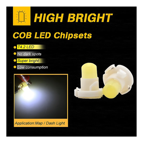 Pack 10 Foco Led T4.2 T4.7 Tablero Blanco Blanco