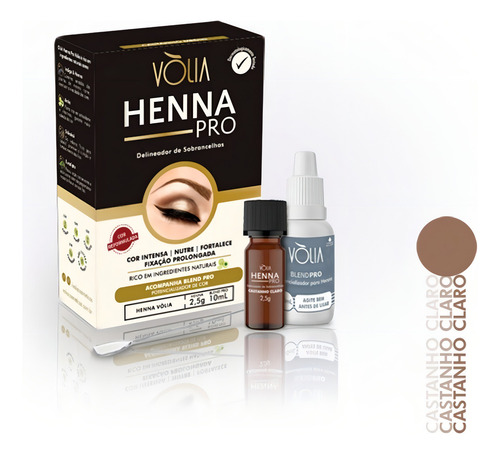 Kit de henna Vólia de 5 colores para cejas de fijación prolongada