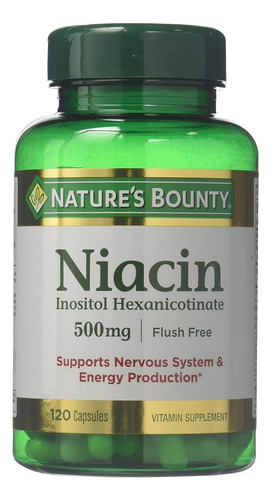 Suplemento Nature's Bounty Flush Free Niacina 500 Mg 240 Cáp
