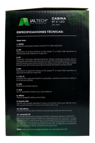 Imagen 9 de 10 de Cabina Bluetooth Tws 6 Micrófono 12w (fm, Usb, Aux, M Sd)
