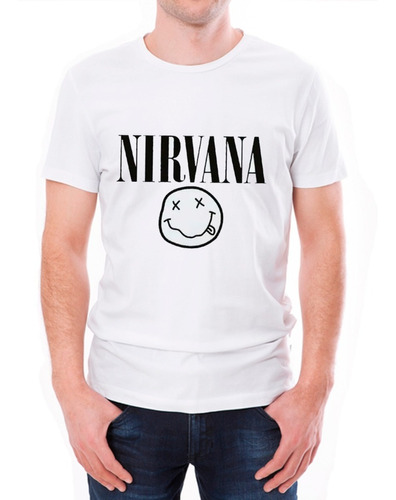 Polera Manga Corta Hombre Banda Musical Nirvana