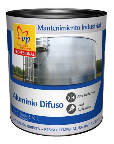 Pintura Esmalte Aluminio Acabado Difuso Galón Vp Profesional