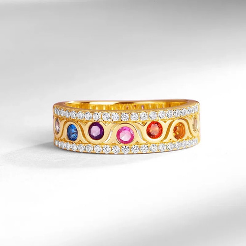 Anillo De Moda Para Mujer Con Anillo De Oro Chapado En Plata