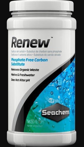 Seachem Renew 250 ml reemplaza a carbón activado Trata 160 L