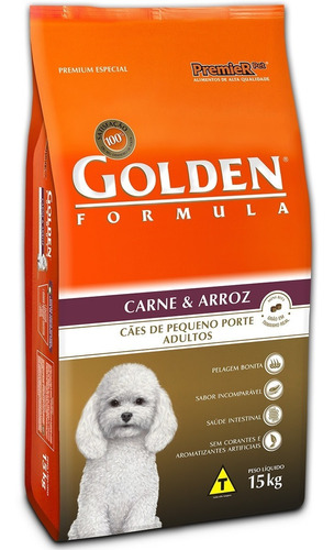 Ração Golden Cães Adultos Raças Pequenas De Carne/arroz 15kg