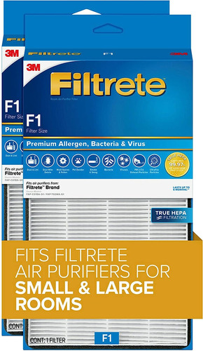 Filtrete Filtro Purificador De Aire F1, True Hepa Premium Al