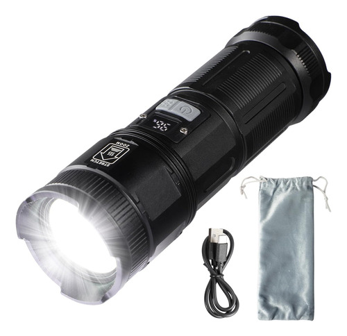 Linterna Led Recargable De Alto Lúmenes, Linterna Súper Bril