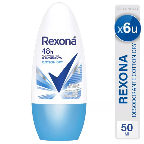 X6 Rexona Roll On Antitranspirante 50 Ml 