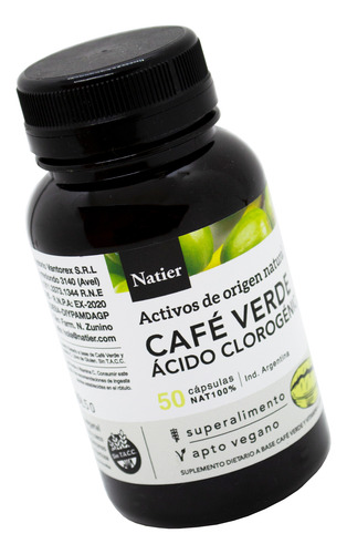 Natier Suplemento Café Verde Adelgazante Control Peso X 50c