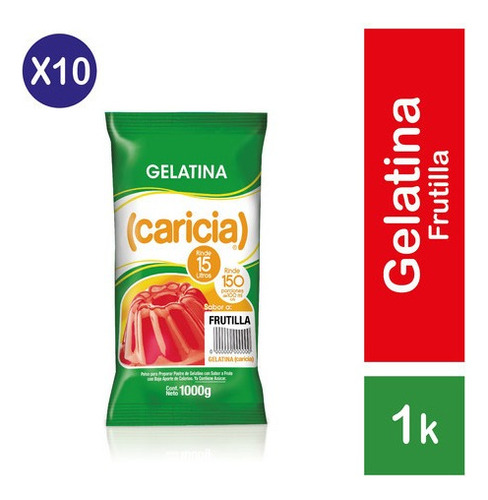 Pack 10 - Caricia Jalea Frutilla 1kg