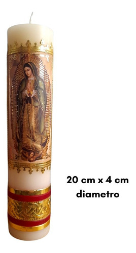 Cirio Virgen De Guadalupe Decorado Grande 