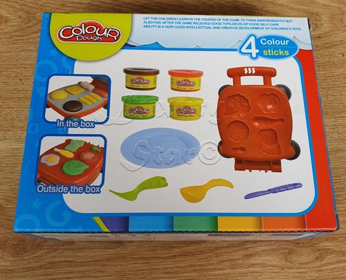Imagen 6 de 6 de Juego De Masas Set Barbacoa Colour Dough + Plato Y Cubiertos