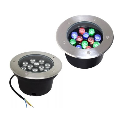 Lampara Reflector Led Piso Empotrable Exterior 12w Rgb