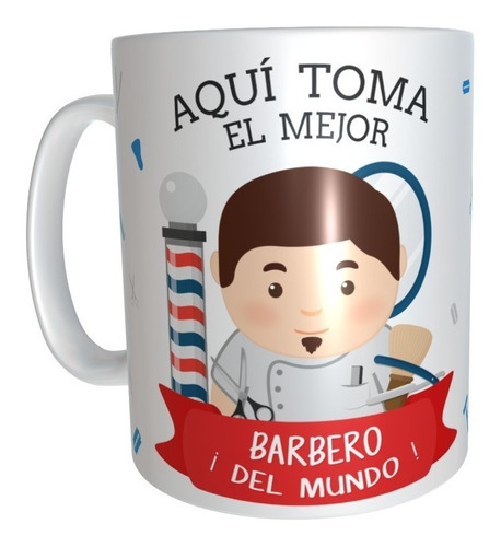 Taza Barbero Peluqueria Ceramica Profesiones Abogada Maestra