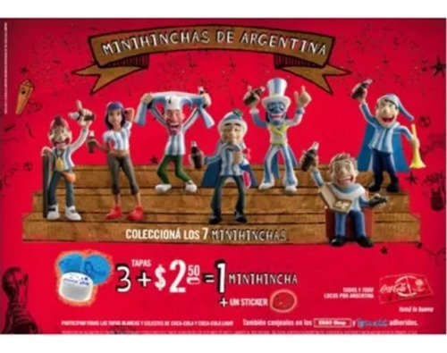 Muñecos Colección Mini Hincha Coca Cola (completos) 7unid. (Usado)