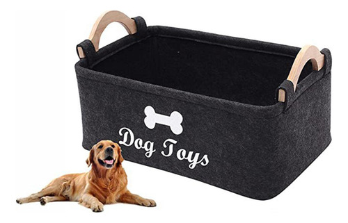 Cesta De Almacenamiento De Juguetes Para Perros, Negro