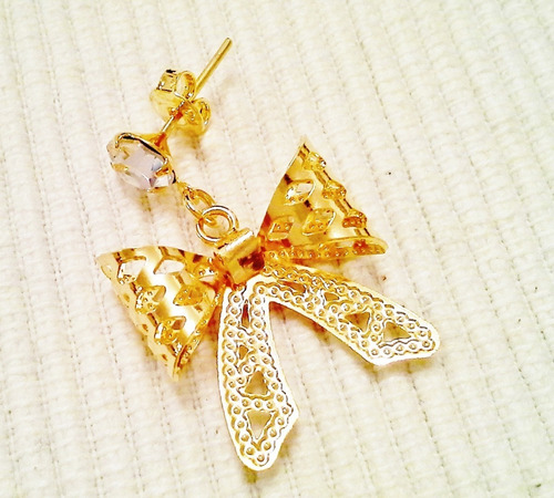 Imagen 7 de 10 de Tuerquita Tapita Mariposa Oro Gold Filled 14k P/ Aro Pasante