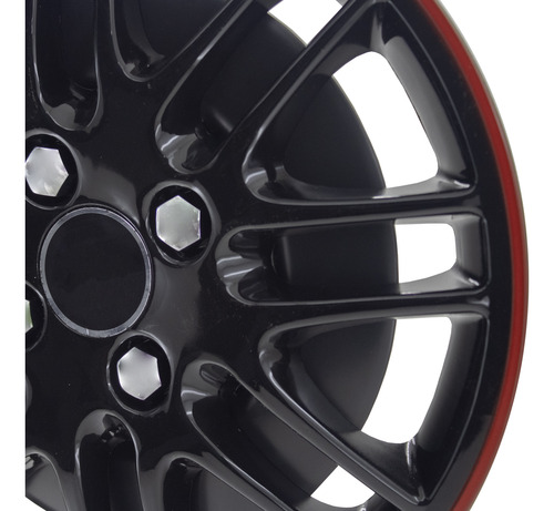 4 Tazas 13 Pulgadas Universal Susuka Negra Rojo Logo Fiat