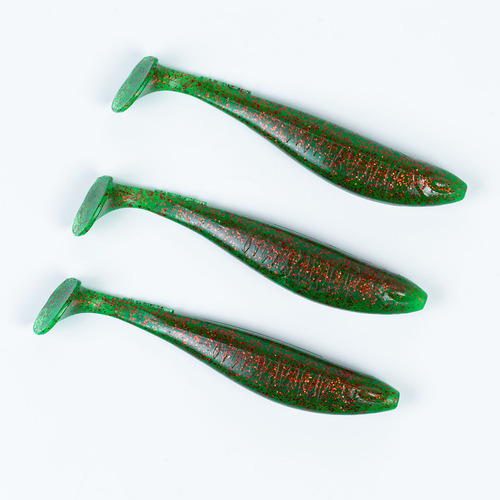 Señuelo Red Fish Soft Golden X10 De Goma X 3 Unidades 14cm Color Verde