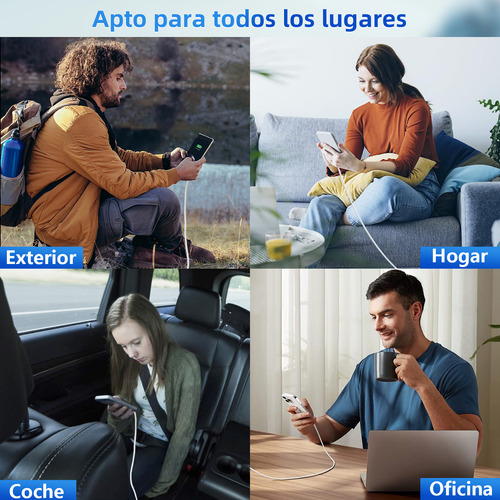 Cables De Datos Carga Usb Para Lightning 2 Metros