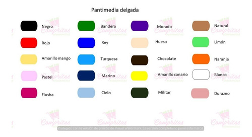 Imagen 2 de 5 de Pantimedia Media Semi Opaca Colores Colegiala Vintage Retro