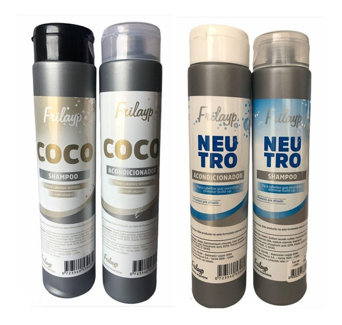 Kit Shampoo Coco/neutro + Acondicionador Coco/ Neutro Frilay