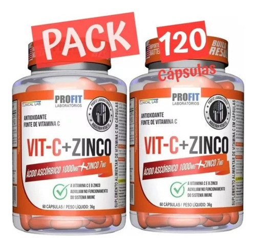 Vitamina C 1000mg + Zinc - Profit Pack 120 Cápsulas