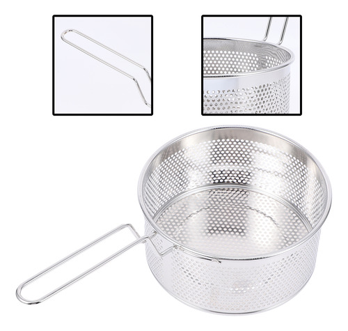Cesta Para Freír De Acero Inoxidable Con Colador De Malla Fi