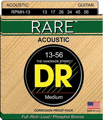 Dr Strings Rare - Bronce Fosforado Acoustichex Core 13-56