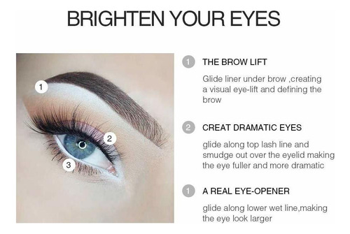 12 Lápices De Ojos Blancos, Lápiz De Cejas, Lápiz De Sombra