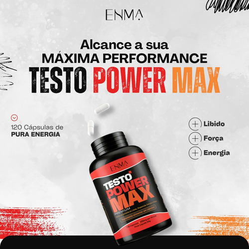 Testo Power Max Catuaba Feno L-arginina Massa Magra