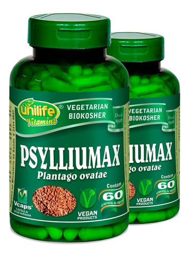 Kit 2 Psyllium 60 Cápsulas Psylliumax Unilife