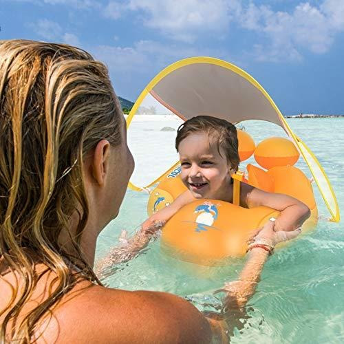 Flotador inflable de bebé con toldo extraíblede protección solar UV 