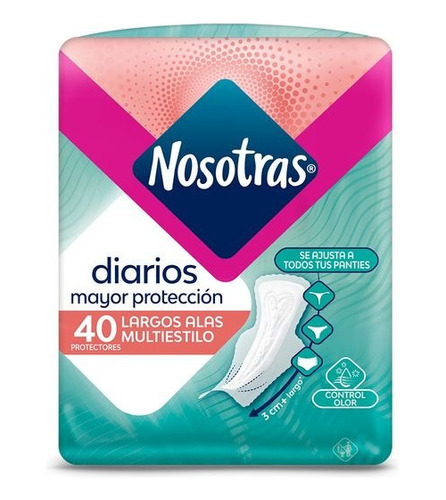 Nosotras Protectores Diarios Largos Con Alas Multiestilo 40u