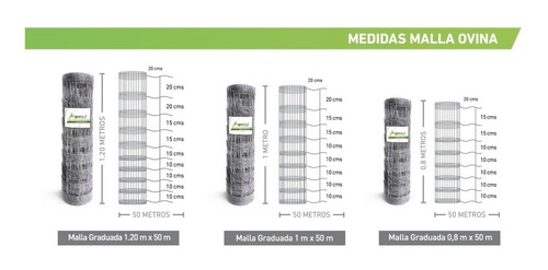 Malla Graduada Para Oveja 1.20m Alto X 50m Largo