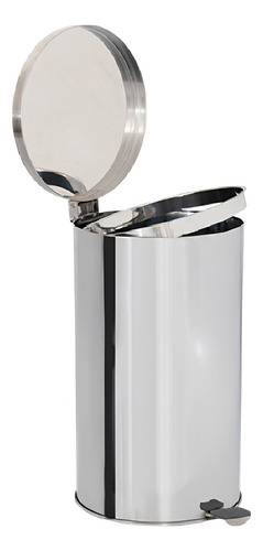 Lixeira Em Aço Inox 60 Litros Com Pedal E Aro Para Fixação