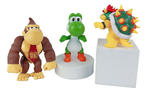 Figura Super Mario Bros, Mario, Yoshi, Peach, Bowser, Toad